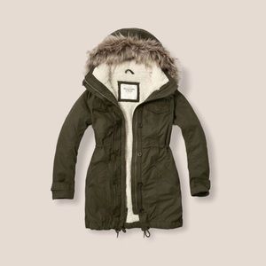 Abercrombie and Fitch Olive Green Parka